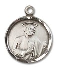 Sterling Silver Saint St Jude Patron Medal Pendant Necklace 18  Chain Giftbox
