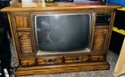 Rare Vintage Fancy Carved Walnut Wooden Magnavox Console Tv Pa4744hr01 - Works