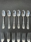 Lot Of 24 Antique 1890s Wallace Sterling Silver Waverly Forks Spoons Rw s 30oz 