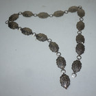 Vtg 1980s Silver Tone Conch Metal Belt Womans Sz Small Medium 35  Long