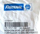3 8-16 X 1-1 4  Stainless Steel Hex Head Cap Screw Bolts  Full Thread