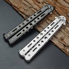 Butterfly Trainer Training Dull Knife Tool Black Silver Metal Practice