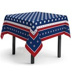 Fourth Of July Tablecloth Memorial Day Patriotic 60 x60 -square Navy Blue-stars