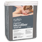 Forpro Microfiber Massage Table Sheet Set 3-piece Fitted Flat Cool Grey
