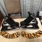 Vintage Nike Zoom Air Tuuk Youth Black Silver Lace-up Ice Hockey Skates Size 5 Y