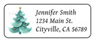 Elegant Teal Christmas Tree Personalized Holiday Address Label Stickers Tags