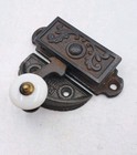 Antique Window Sash Lock Victorian Ornate Cast Iron porcelain Vintage Hardware 