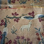 2 Vtg Old World Weavers Medieval Pictorial Tapestry  For Wall Art  Pillow 14x14