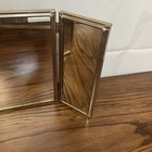 Vtg 50   s Trifold Gold Vanity Makeup Mirror Ornate 10x16 Hollywood Regency