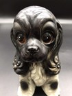 Vtg Big Eyes Cocker Spaniel Puppy Dog Coin Bank Hand Painted Ceramic Figurine