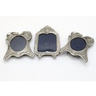 Vintage Miniature Ornate Floral Delicate Pewter Picture Frames Lot Set Of 3 