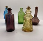 Lot Of 5 Vintage Miniature Glass Wheaton Bitters Bottles Amber Blue Green Purple