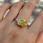 5 00 Ct Princess Cut Real Yellow Sapphire Diamond Engagement Ring 14k White Gold