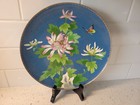 Beautiful Vintage Chinese Cloisonne Plate With Butterfly And Chrysanthemum   
