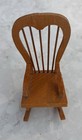 Vintage Made In Mexico Wicker Dollhouse Baby Crib Wood Rocking Chair Miniature