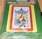Vintage Caron Vegetable Vendor Crewel Embroidery Kit 5 X 7