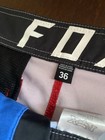 Fox Men s Board Shorts Swim Bottoms Logo Blue red white Size 36 Drawstring