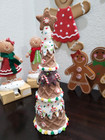 Christmas Peppermint Candy Gingerbread Tree Tabletop Figurine Decor 12 5 