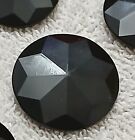 Antique Victorian 8 Black Glass Buttons 3 Sizes Sewing Crafts  Collect Art