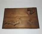 Vintage Style Wooden Fish Box Keepsake Folk Art Fish Carving Dual Hinge Box