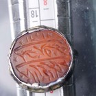 Islamic Silver Ring With Calligraphic Gemstone  13th Century Carnelian Stone