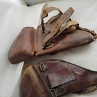 Vintage Military Army Nambu Antique Case Two Holster Rare Fair Condition 