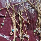 Multicolor Flower Food Picks Wood Plastic Decorative Skewers For Bento Set