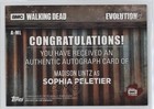 2017 Topps The Walking Dead Evolution Madison Lintz As Sophia Peletier Auto 0ko