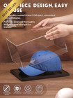 Clear Acrylic Hat Display Case Baseball Cap Showcase Black Wood Base Uv Protect