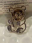 Vintage Avon Teddy Bear Two Tone Open Work Silver gold Tone 1 