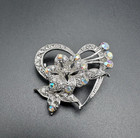 Five Vintage Rhinestone Brooches pins - K828