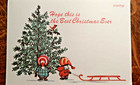 Vintage Lot Of 27 Unused Merry Christmas Post Cards In Booklet   4 Designs Mint