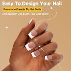 Una Gella Extra Short Square French Gel Nail Tips 120pcs French Tip Press On    
