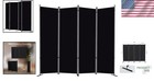 Versatile 4 Panel Room Divider - 6ft Black Folding Privacy Screen For Any Room