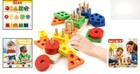 Colorful Montessori Puzzle Set  20-piece Wooden Sensory Toys For Kids 2-3