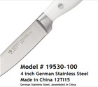 Ja Henckels Zwilling 4 Inch Paring Knife Forged Accent White Stainless Steel New
