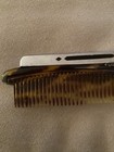 Vintage  Bakelite Tortoise Shell Comb With Silver Trim