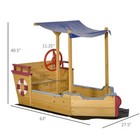Pirate Ship Sandbox With Cover And Rudder  Wooden Sandbox With Storage Bench