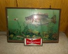 1950 s Budweiser Large Mouth Bass Chasing Fishing Lure Lighted Sign