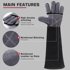 Arccaptain 24 Inches Leather Welding Gloves - Bite Proof Animal Handling Etc