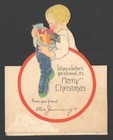 1922 Christmas Card When A Feller s Got A Friend  Puppy In Christmas Stocking