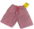 Skidz Skater Hip Hop 80s 90s Red Blk Strip New Drawstring Pants Youth Medium