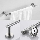 6 Peice Bathroom Hardware Accessories Set Towel Bar Set Stainless Steel Silver