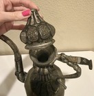 Vintage Persian Middle Eastern Engraved Metal Ewer Dallah Long Spout 16   