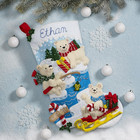 Felt Applique 18  Stocking Making Kit  Polar Bear Buddies  Perfect For Diy Arts 