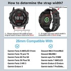 Zpjpplx 26mm Compatible Garmin Fenix 8 Amoled 51mm 8pro 7x Pro 6x Pro 7x 6x 5x