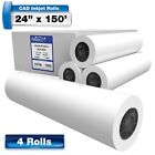 Alliance Wide Format Paper 24    X 150  Cad Bond 92 Bright 20lb  4 Rolls W 2  Core