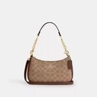 Coach Teri Ladies Elegant Shoulder Bag Leather Crossbody Khaki saddle Multi Us