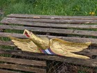 Bellamy Eagle Patriotic Genuine 22k Gold Leaf Hand Carved Red White And Blue