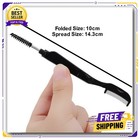 2x 2in1 Eyelash Comb Mascara Brush Stainless Steel Foldable Lash Separator Tool